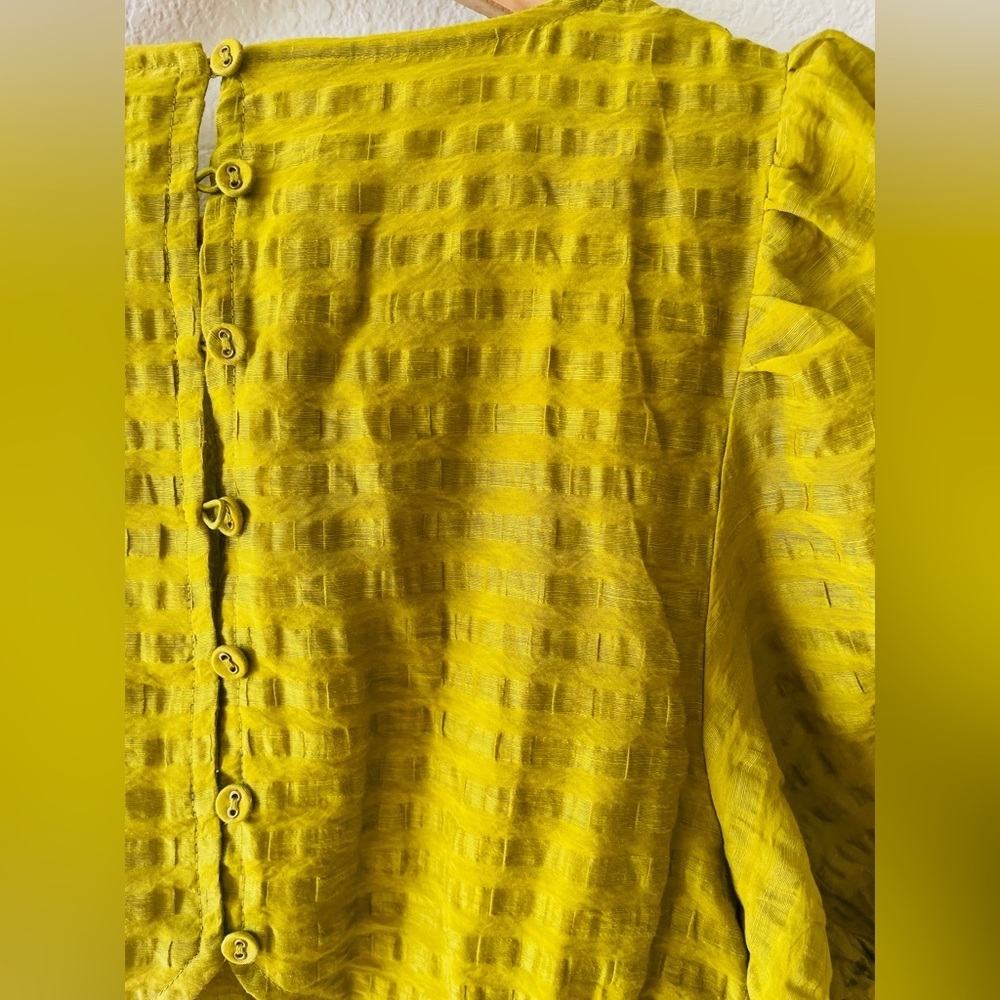 Madewell Annamarie Mini Dress in Citrus Lime Size 00 - Picture 4 of 4